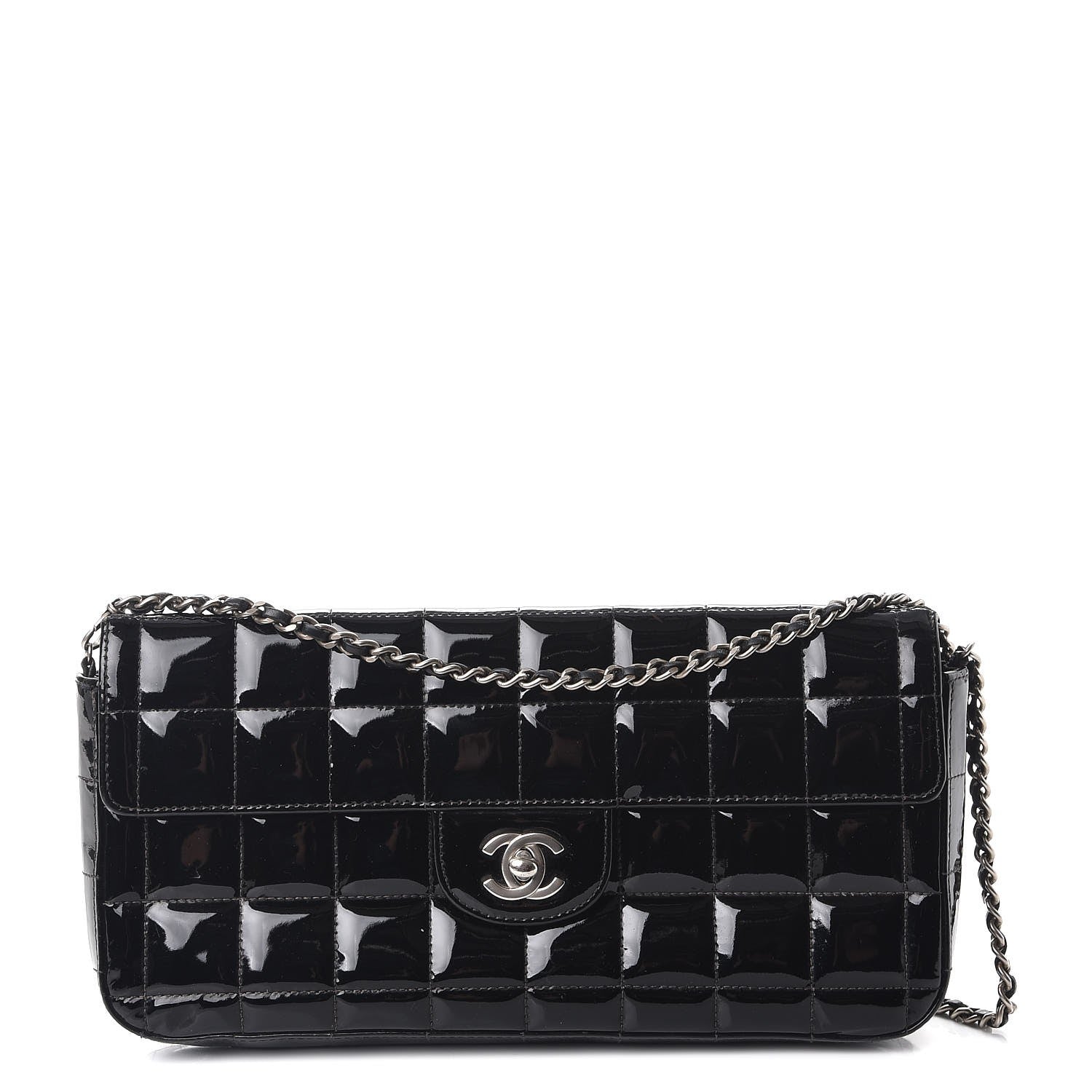 Chanel Patent East West Chocolate Bar Flap Black 1 of 12