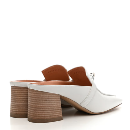 Hermes Calfskin Blossom Mules 37 White 4 of 10