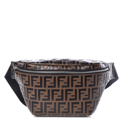 Fendi Vitello Century Bi-Color FF 1974 Embossed Belt Bag Maya Black 1 of 9