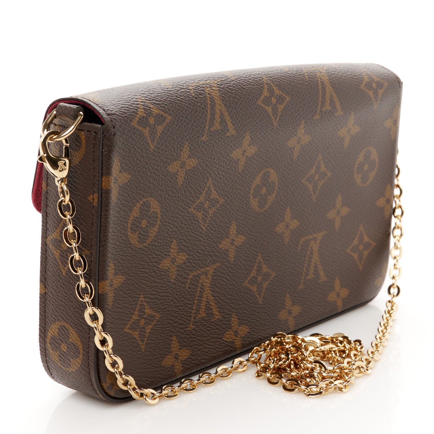 Louis Vuitton Monogram Pochette Felicie Chain Wallet Fuchsia 3 of 9