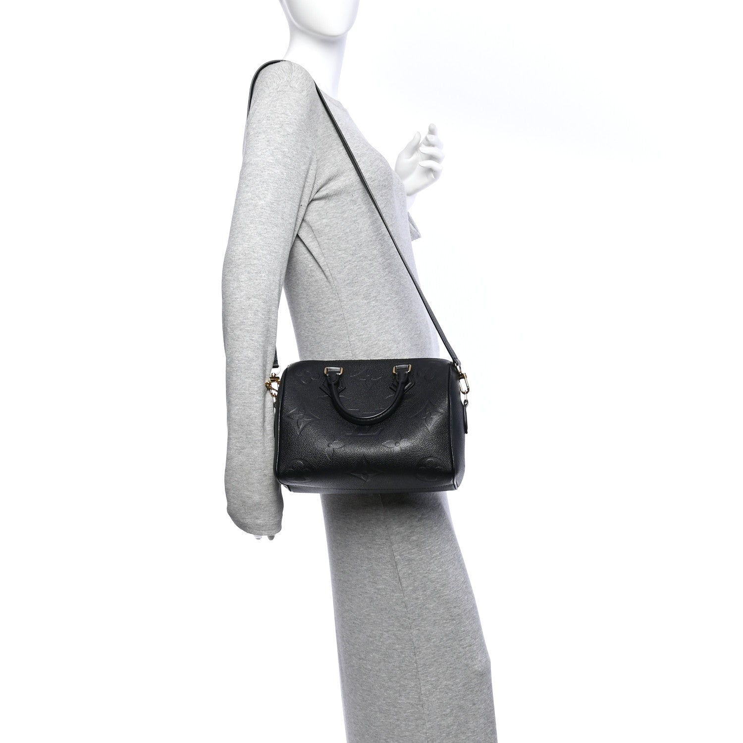 Louis Vuitton Empreinte Monogram Giant Speedy Bandouliere 25 Black 2 of 10
