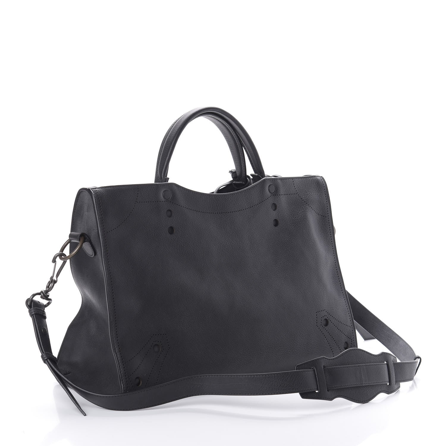 Balenciaga Veau Grana Perforated Blackout Hardware City Black 3 of 9