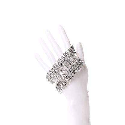 Chanel Crystal CC Logo Bracelet Silver 2 of 5