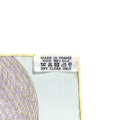 Hermes Silk Hippopolis Scarf 90 Bleu Pale Blanc Parme 4 of 5