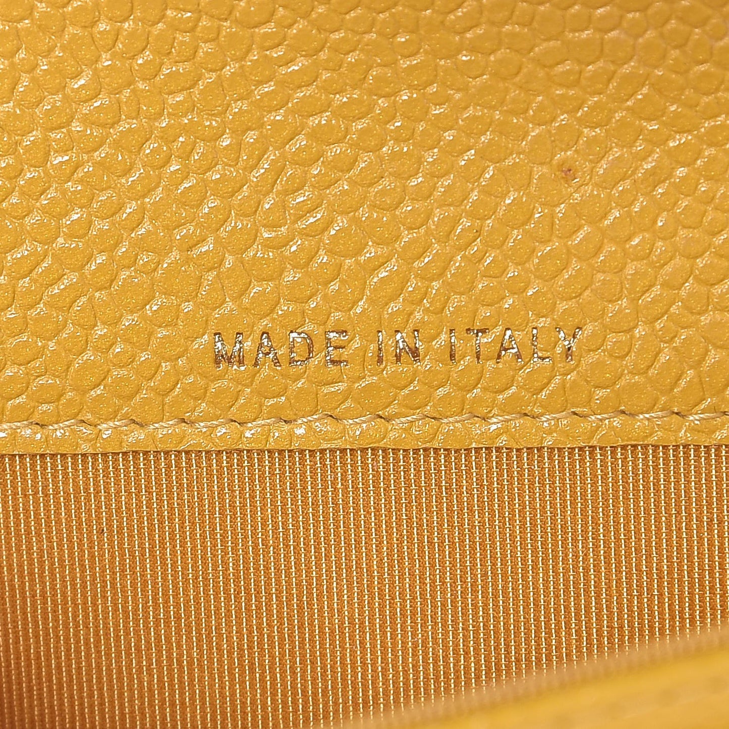 Caviar Quilted Flap Card Holder Yellow