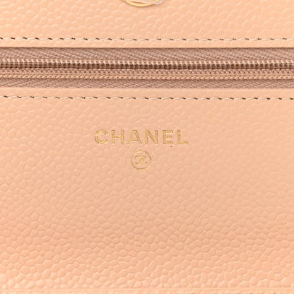 Chanel Caviar Quilted Wallet On Chain WOC Beige 6 of 11
