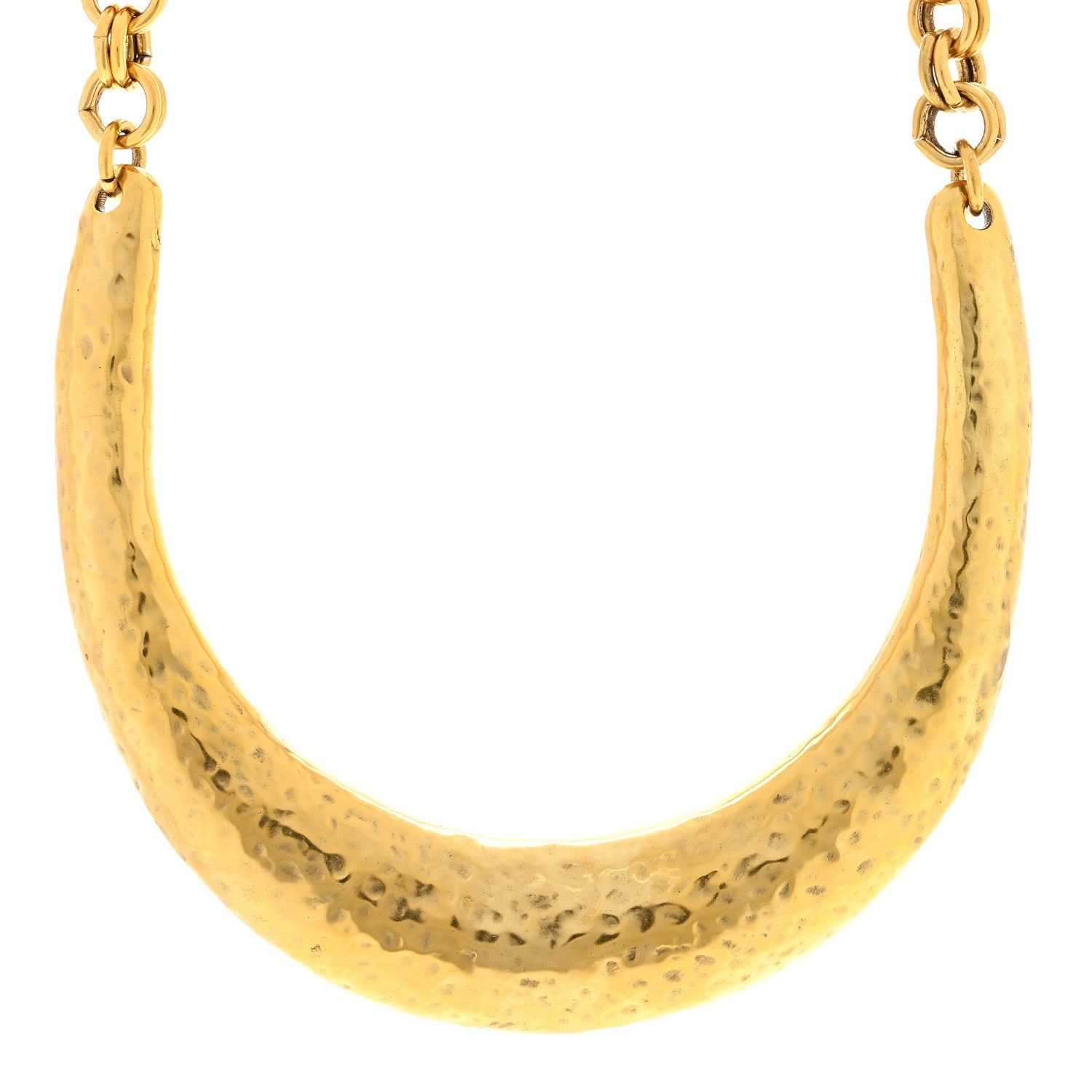 Saint Laurent Half Moon Necklace Gold 1 of 4