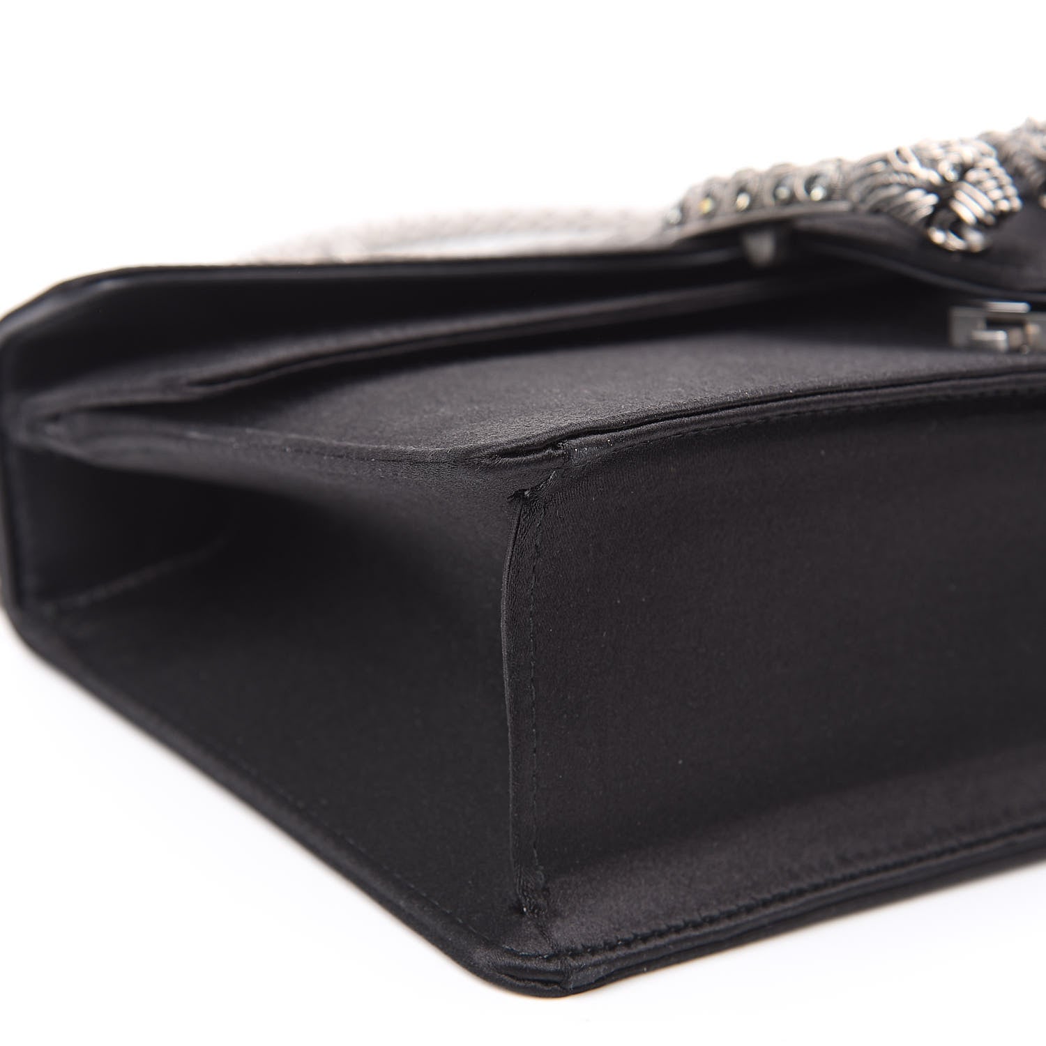 Gucci Satin Silk Crystal Small Dionysus Shoulder Bag Black Black Diamond 7 of 10