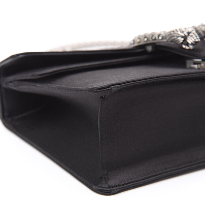 Gucci Satin Silk Crystal Small Dionysus Shoulder Bag Black Black Diamond 7 of 10