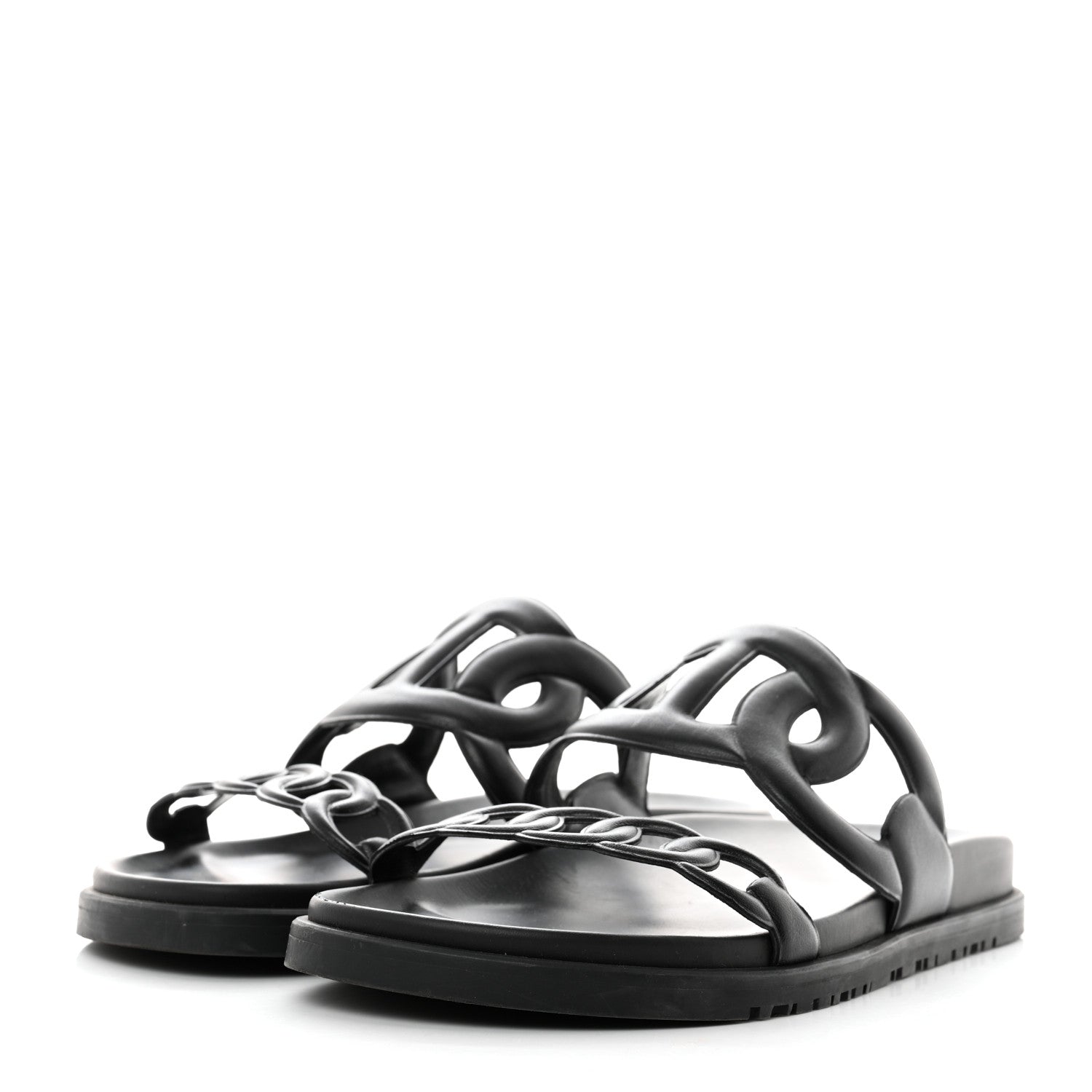Hermes Nappa Extra Sandals 38.5 Black 3 of 9