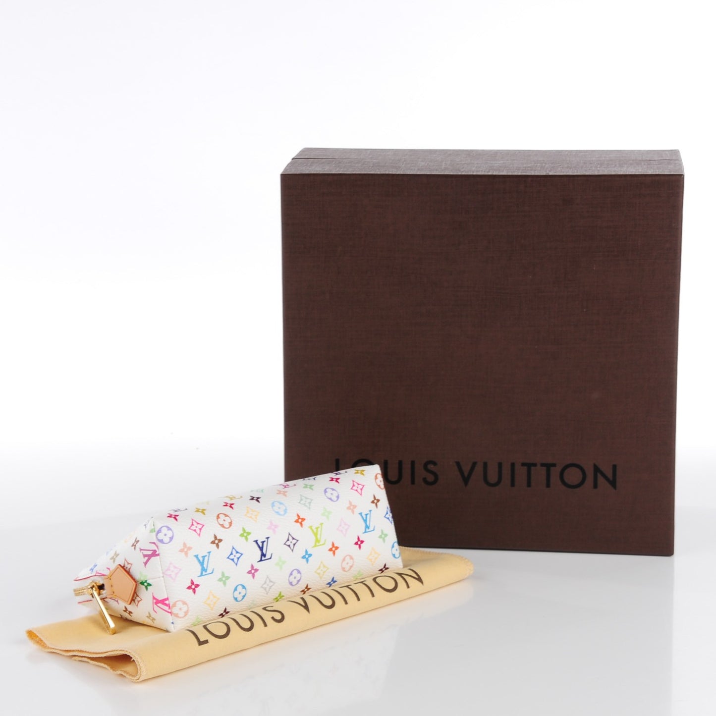 Monogram Multicolor Cosmetic Pouch White Litchi