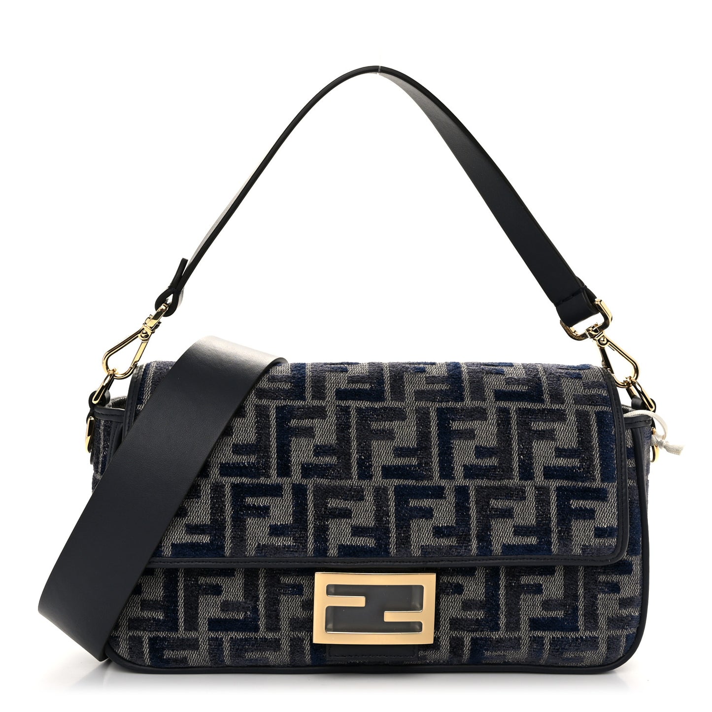 Chenille FF Embroidered Baguette Dark Blue Grey