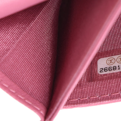 Chanel Lambskin Quilted CC Flap Coin Purse Wallet Pink 7 of 10
