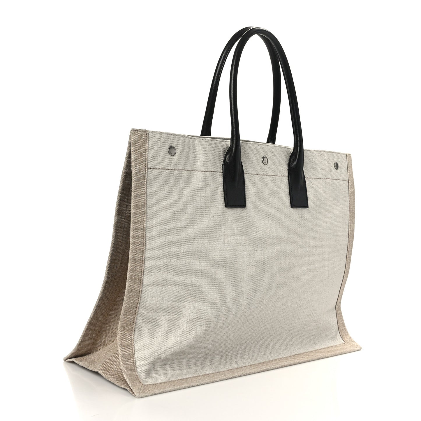 Linen Calfskin Rive Gauche Tote Optic White