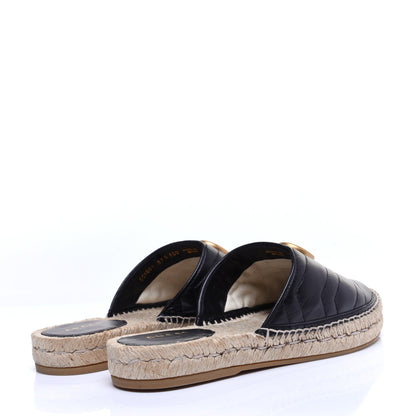 Gucci Nappa Matelasse GG Marmont Espadrille Slippers 37.5 Black 3 of 13