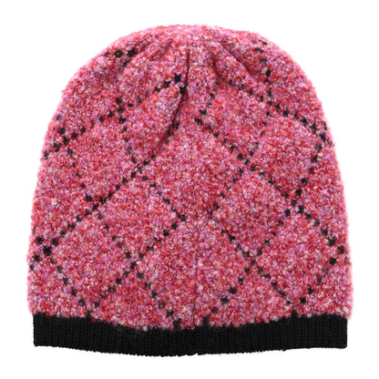 Chanel Cashmere Logo Beanie Hat Dark Pink Black 3 of 4