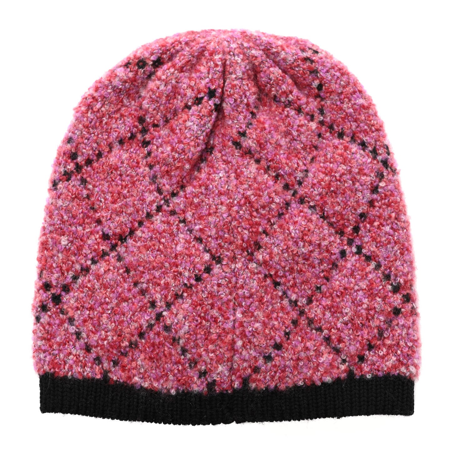 Cashmere Logo Beanie Hat Dark Pink Black