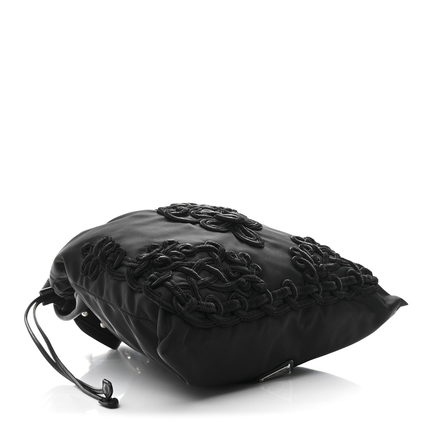 Tessuto Nylon Passama Embroidered Bag Black