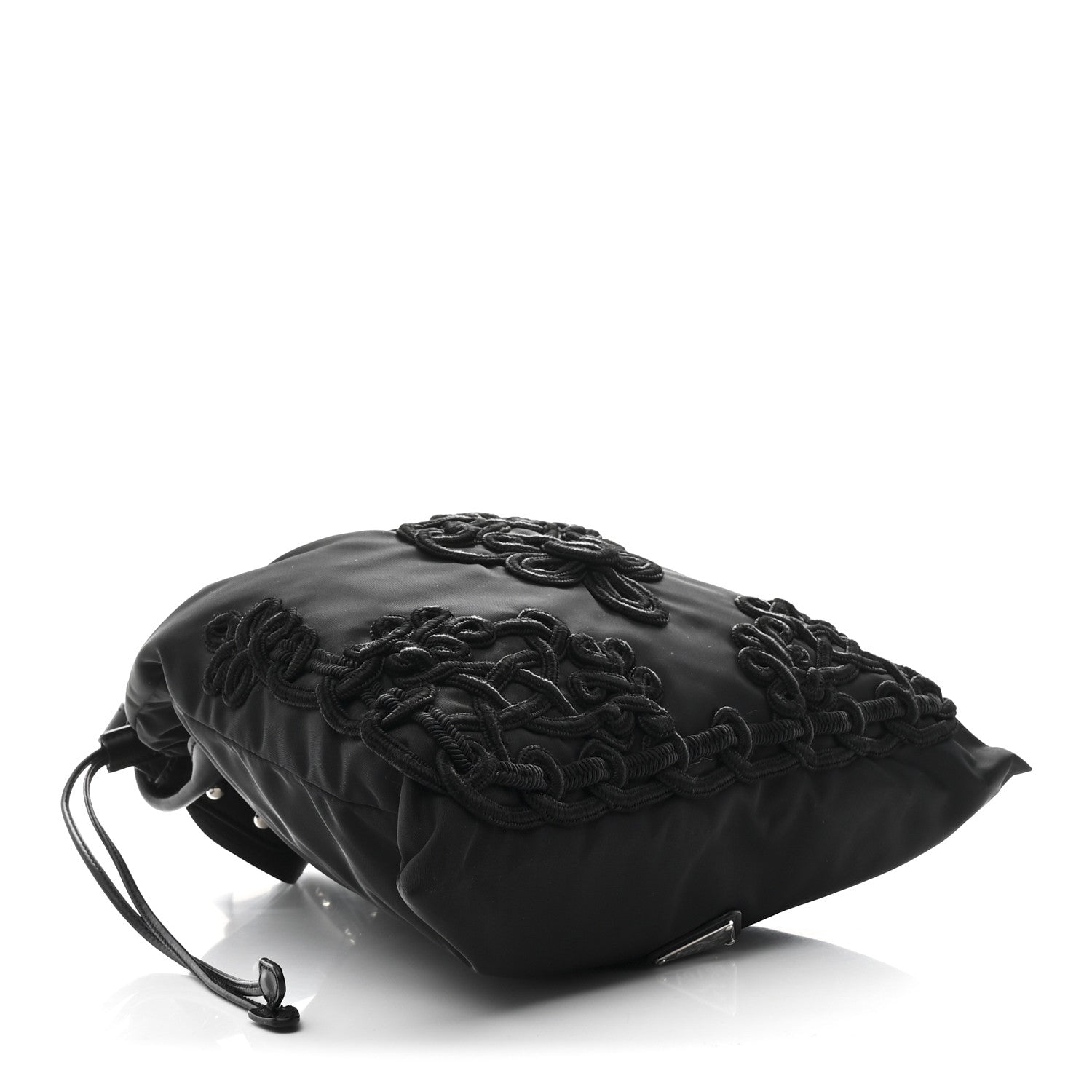 Prada Tessuto Nylon Passama Embroidered Bag Black 4 of 10