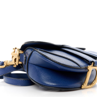 Christian Dior Goatskin Micro Saddle Bag With Strap Blue Royale 9 of 10