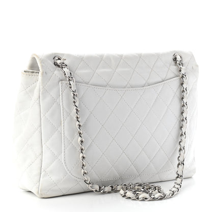 Chanel Caviar Quilted XL Jumbo Single Flap White 3 of 10