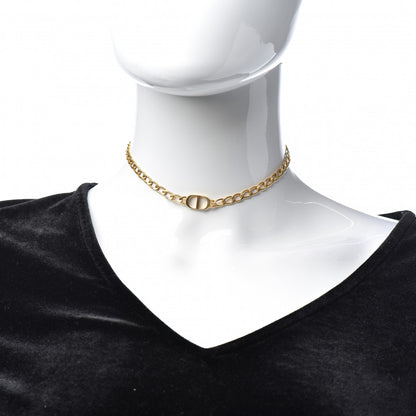 Christian Dior Metal Petit CD Choker Necklace Gold 2 of 5