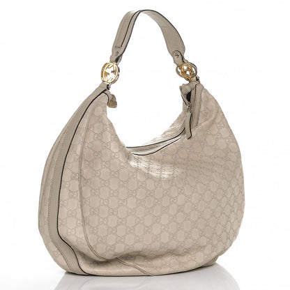 Gucci Guccissima Large GG Twins Hobo Off White 3 of 10