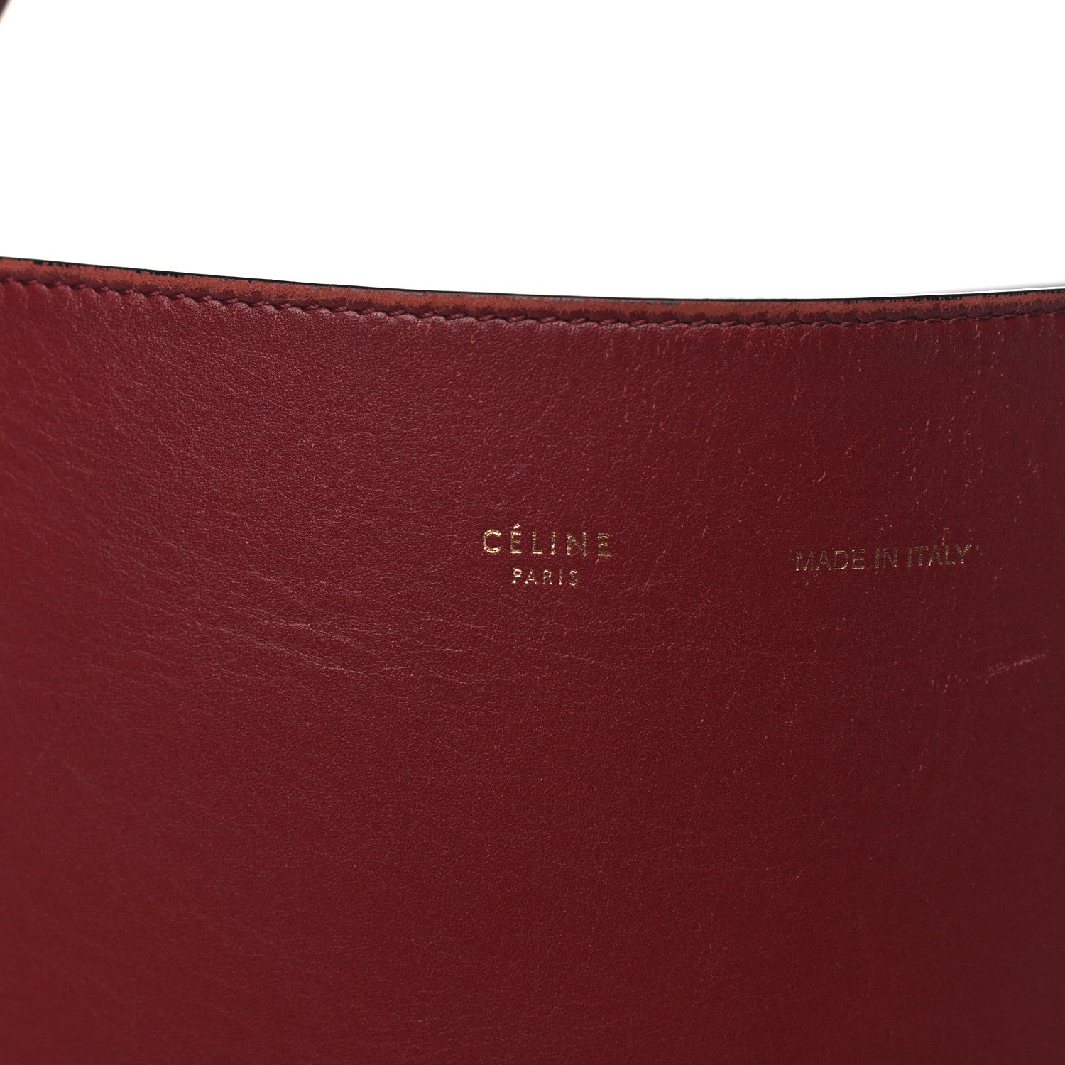 Celine Shiny Smooth Calfskin Small Twisted Cabas Dark Ruby Navy 7 of 23