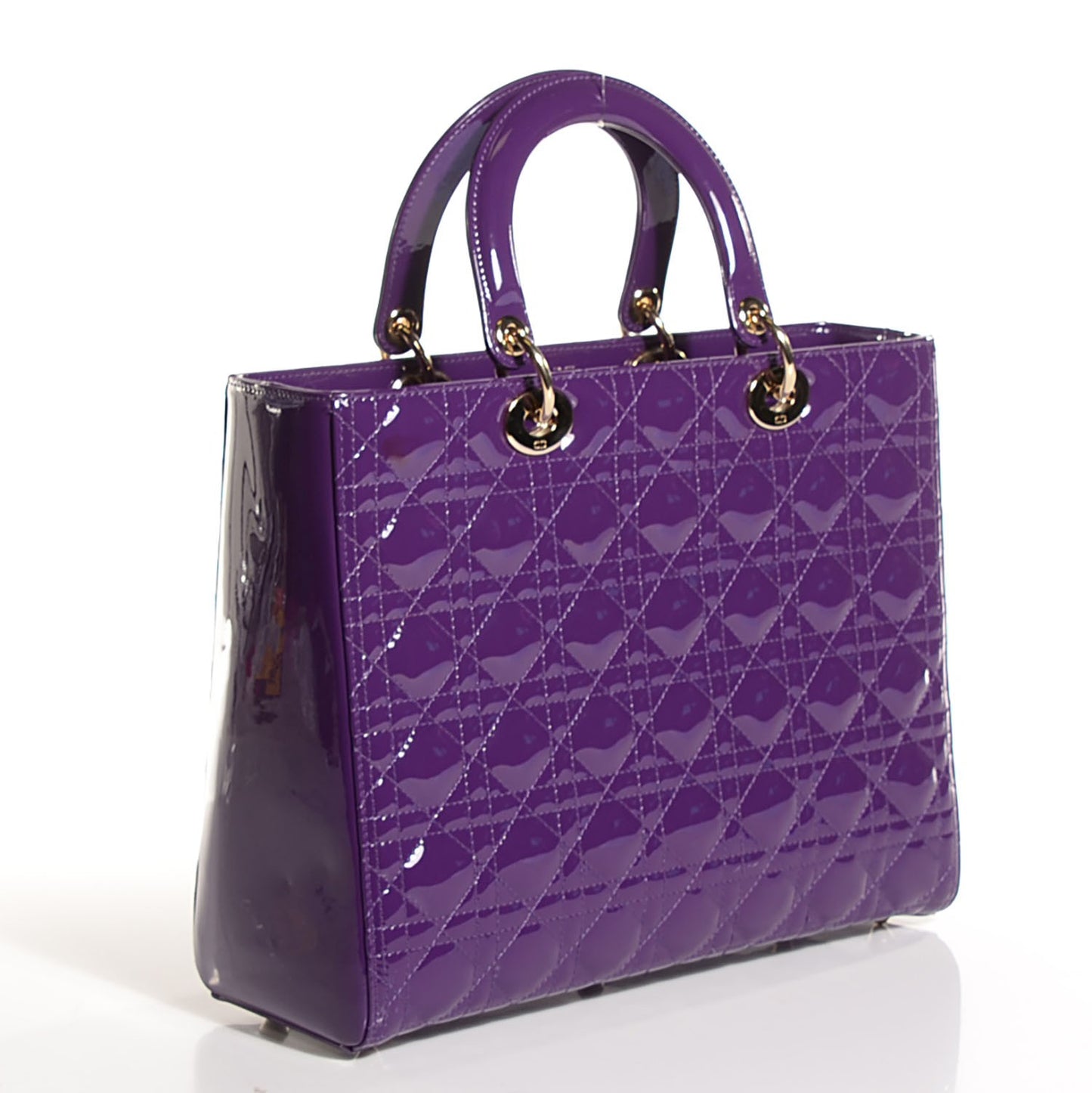 Patent Cannage Large Lady Dior Violet Purple