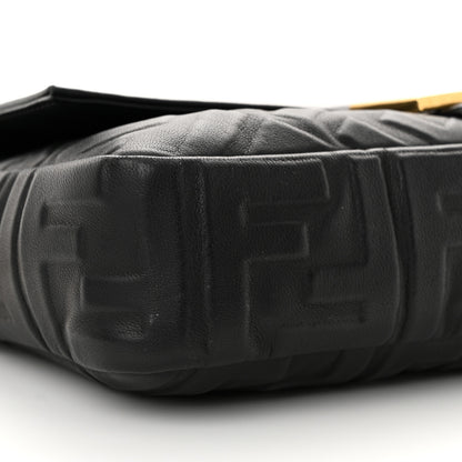 Fendi Nappa FF 1974 Embossed Baguette Black 8 of 12