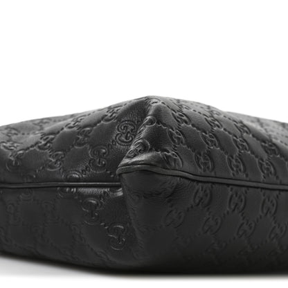 Gucci Guccissima Medium Flat Messenger Bag Black 9 of 13