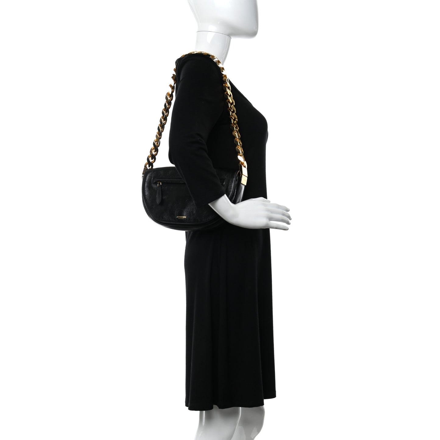 Lambskin Small Olympia Chain Shoulder Bag Black