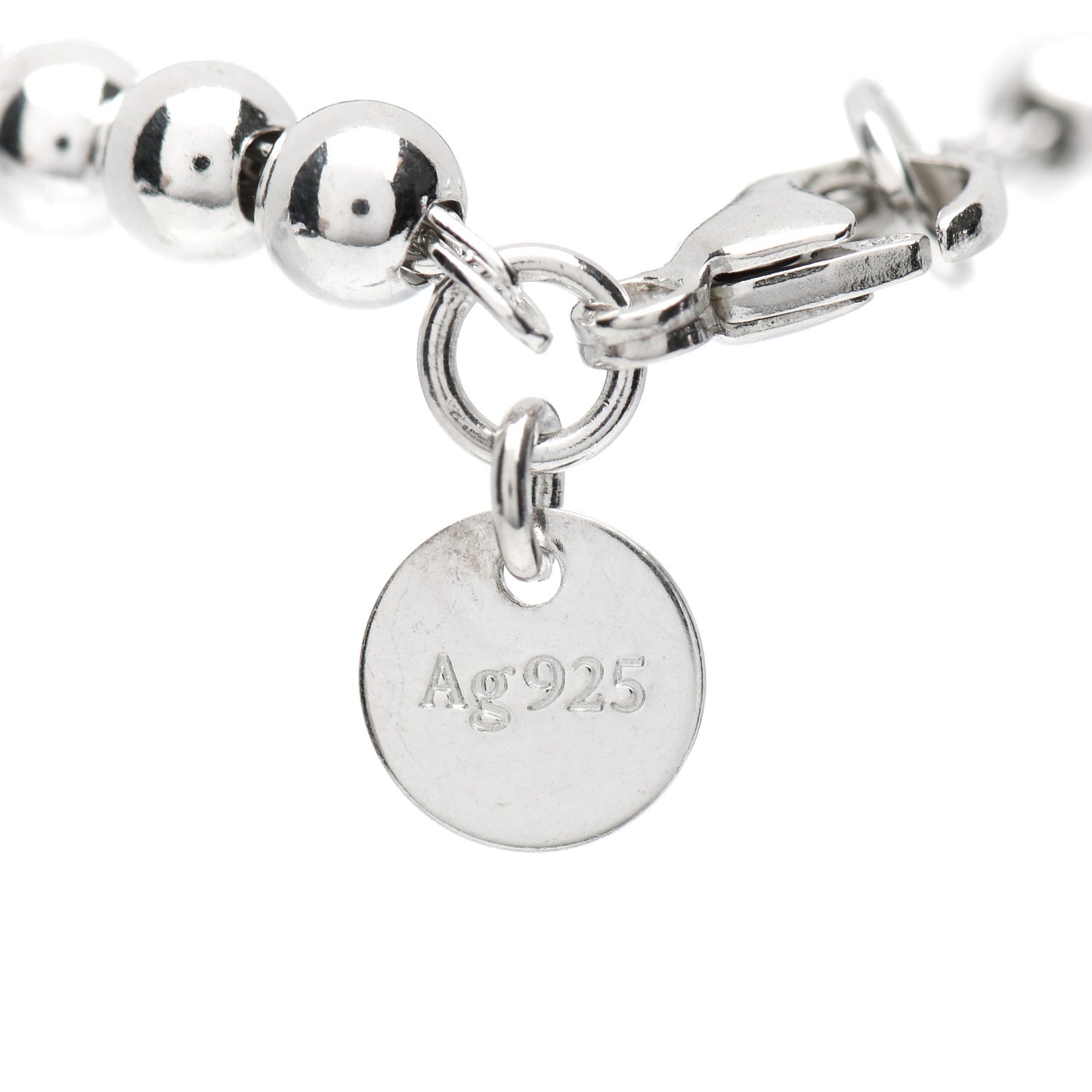 Sterling Silver 4mm Return to Tiffany Heart Tag Bead Bracelet