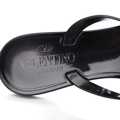 Valentino Garavani PVC Jelly Rockstud Bow Thong Sandals 36 Black 8 of 10
