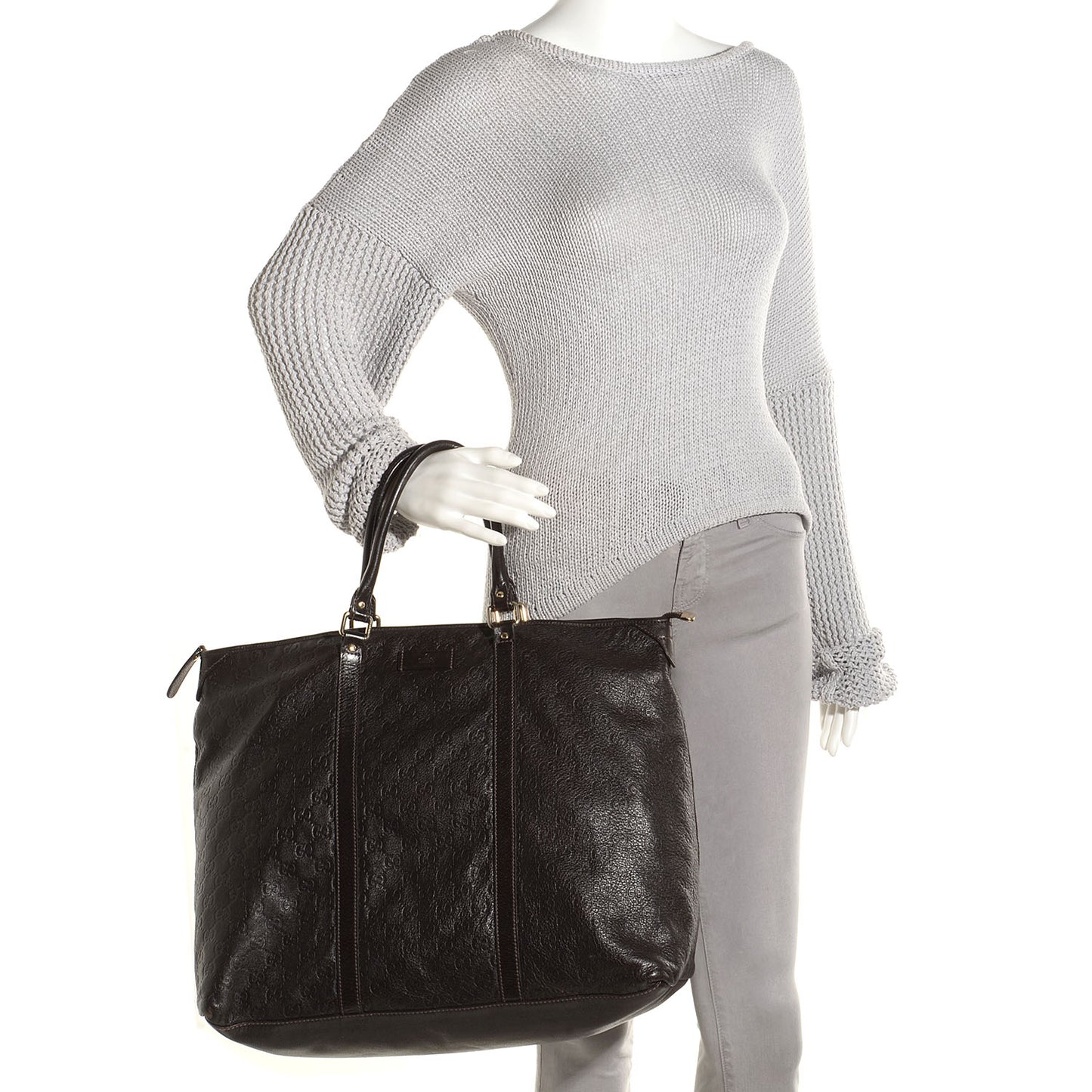 Guccissima Medium Joy Tote Bag Dark Brown