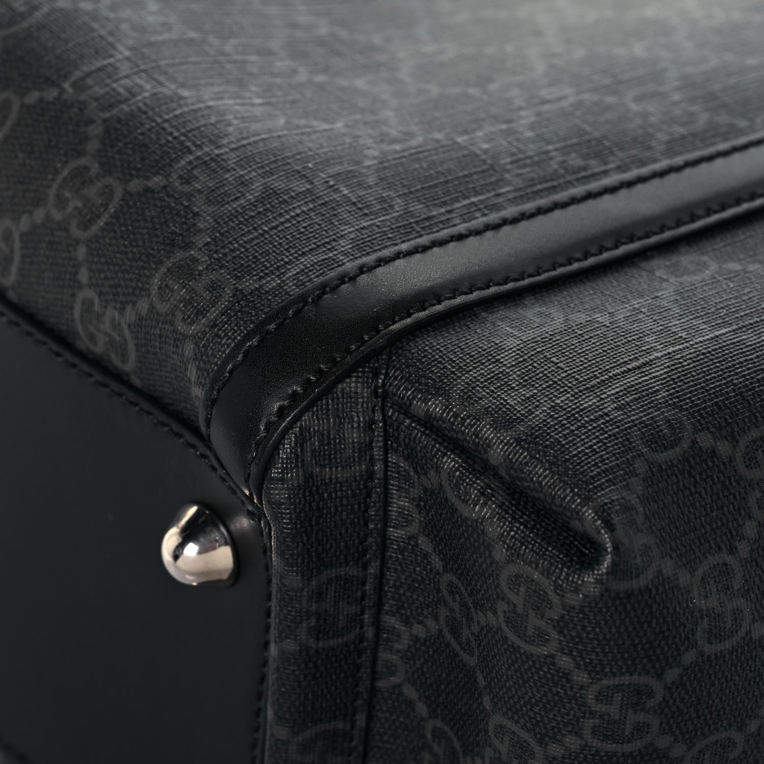 Gucci GG Supreme Monogram Web Messenger Diaper Bag Black Grey 12 of 15