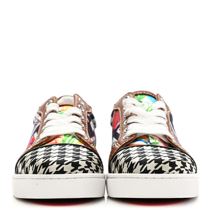Christian Louboutin Linen Canvas Calfskin Womens Vieira Tarot-Print Sneakers 36.5 Multicolor 2 of 8
