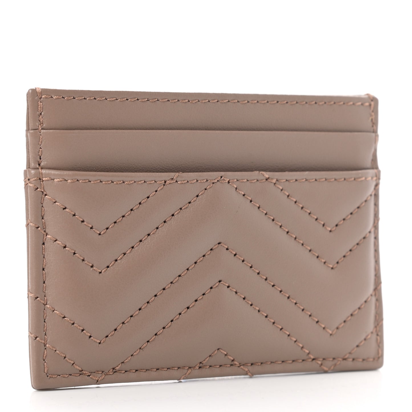 Calfskin Matelasse GG Marmont Card Holder Porcelain Rose