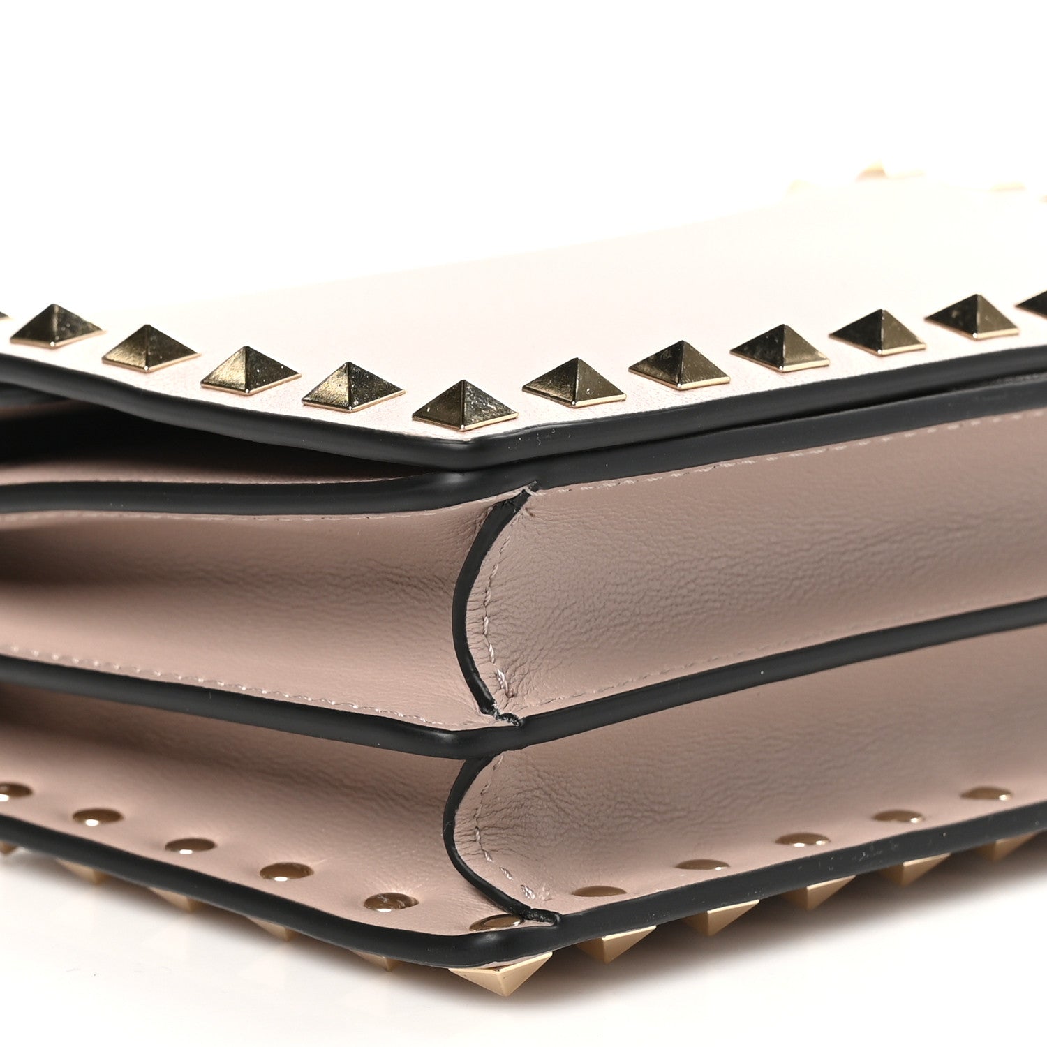 Valentino Garavani Vitello Rockstud Wallet on Chain Poudre 7 of 8