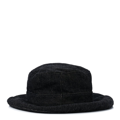 Chanel Denim Logo Bucket Hat S Black 5 of 7