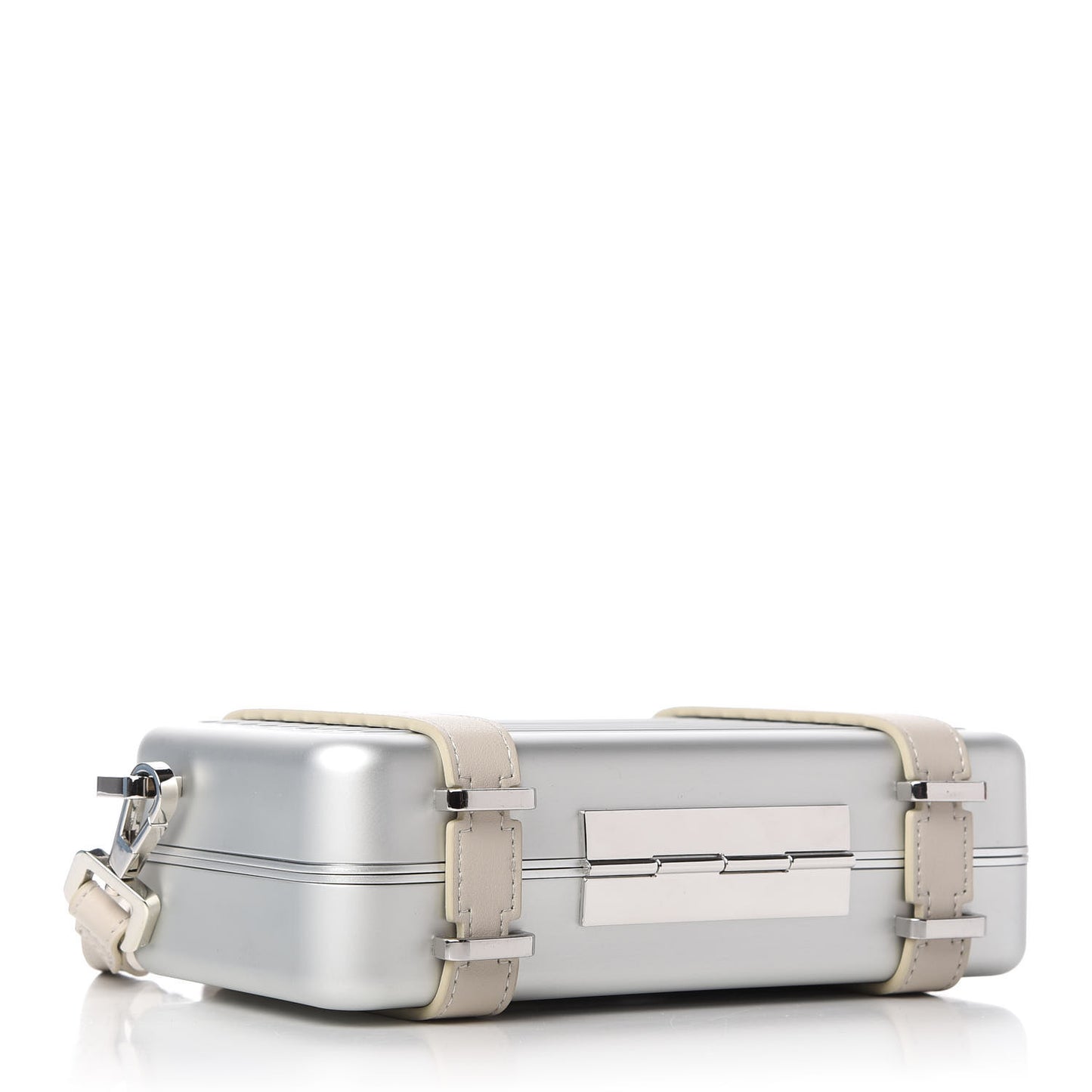 X RIMOWA Aluminum Personal Clutch On Strap Silver
