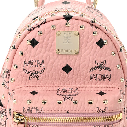 MCM Visetos Stud Mini Stark Backpack Soft Pink 7 of 9