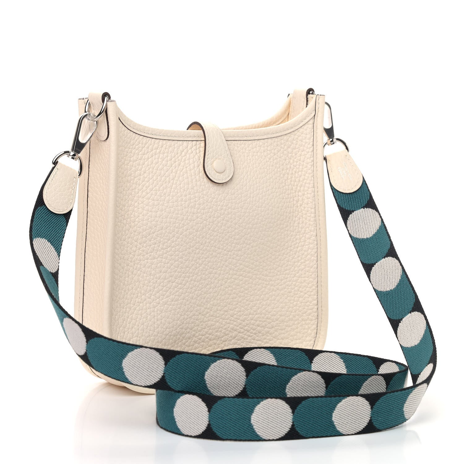 Hermes Taurillon Clemence Flipperball Sangle Evelyne TPM Nata Black Vert Bosphore 2 of 4