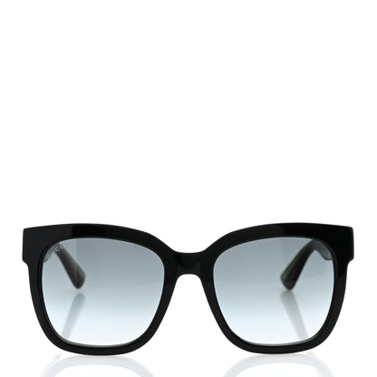 Gucci Acetate Square Frame Web Glitter Sunglasses GG0034S Black Green 2 of 8