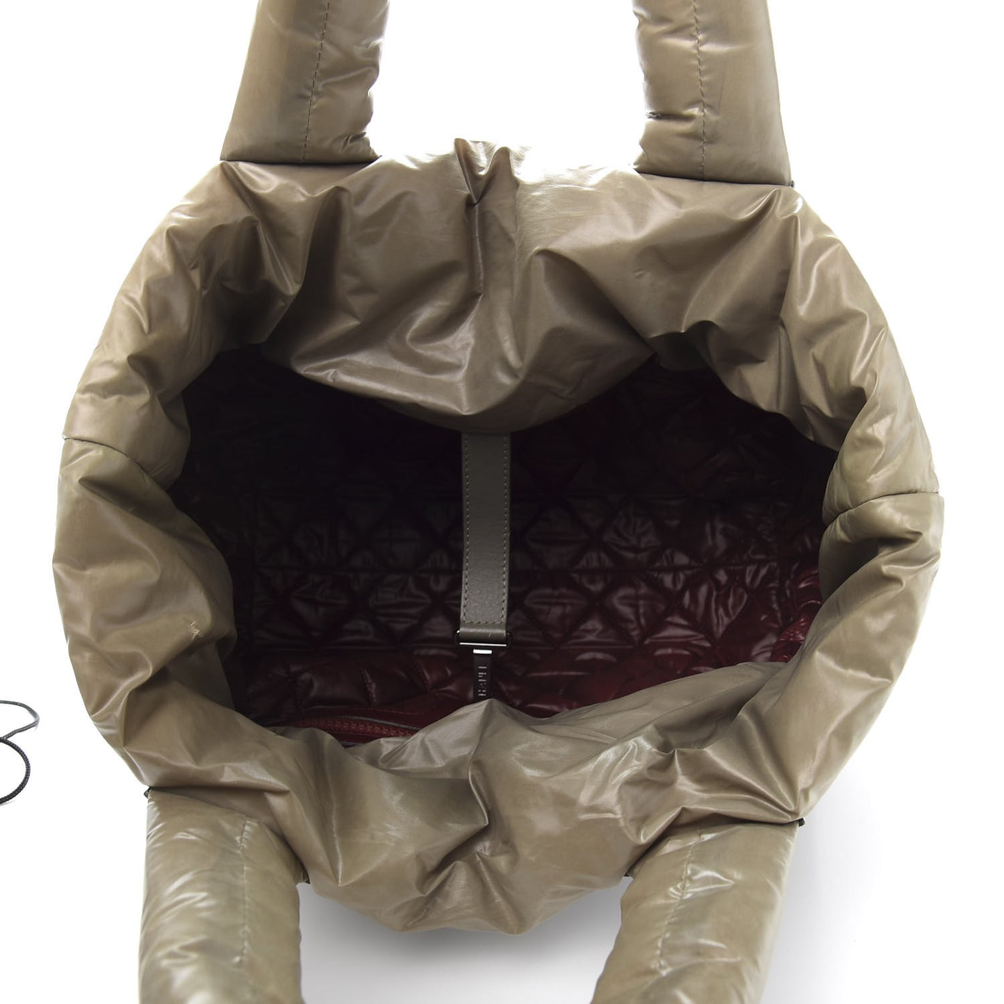 Nylon Quilted Small Coco Cocoon Reversible Tote Gray