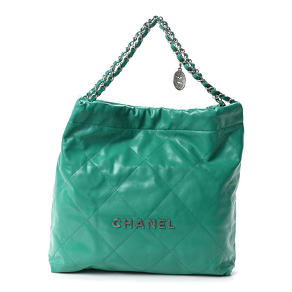 Chanel Shiny Calfskin Quilted Chanel 22 Green 1 of 11