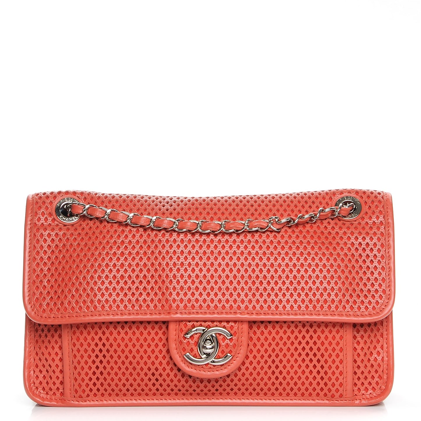Perforated Calfskin Up In The Air Flap Red