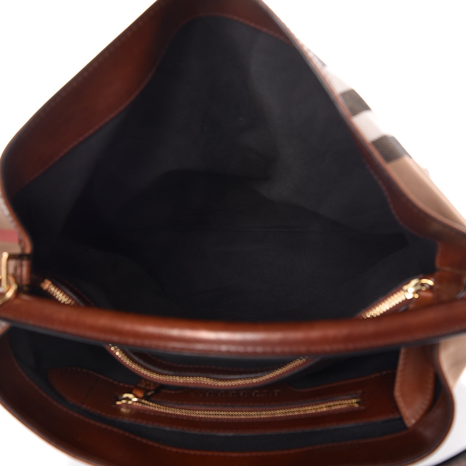 Burberry House Check Bridle Calfskin Medium Gosford Hobo Dark Tan 6 of 11