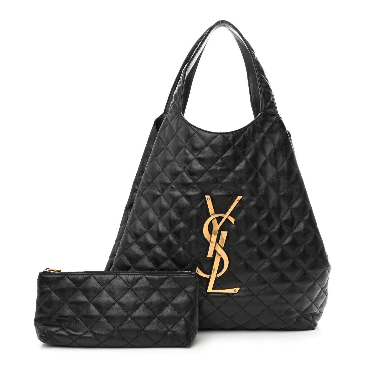 Saint Laurent Lambskin Quilted Maxi Icare Shopping Tote Black 1 of 12
