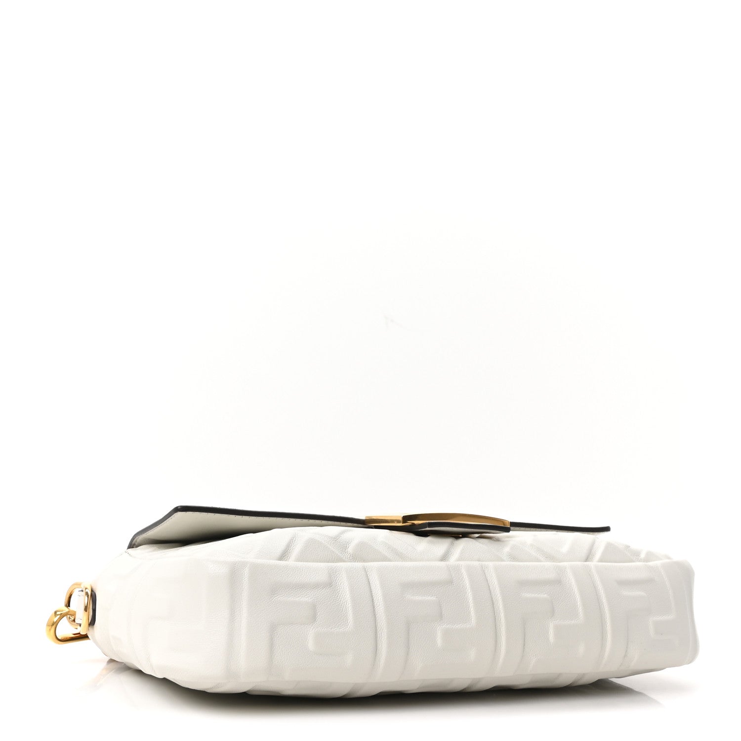 Fendi Nappa FF 1974 Embossed Baguette White 3 of 9